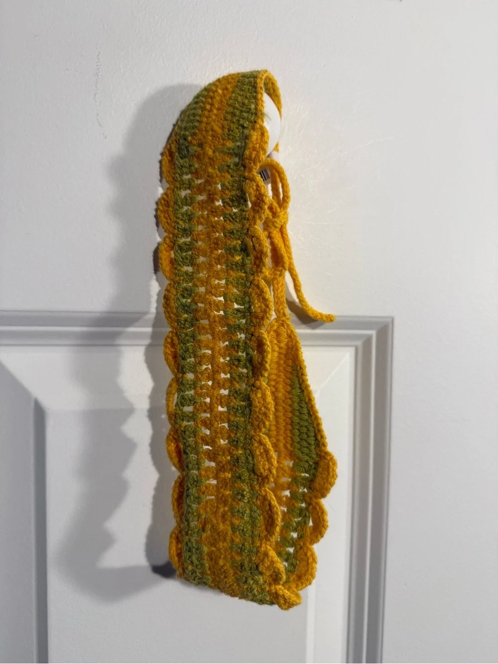 Urban Outfitters Yellow and Green Crocheted Headwrap